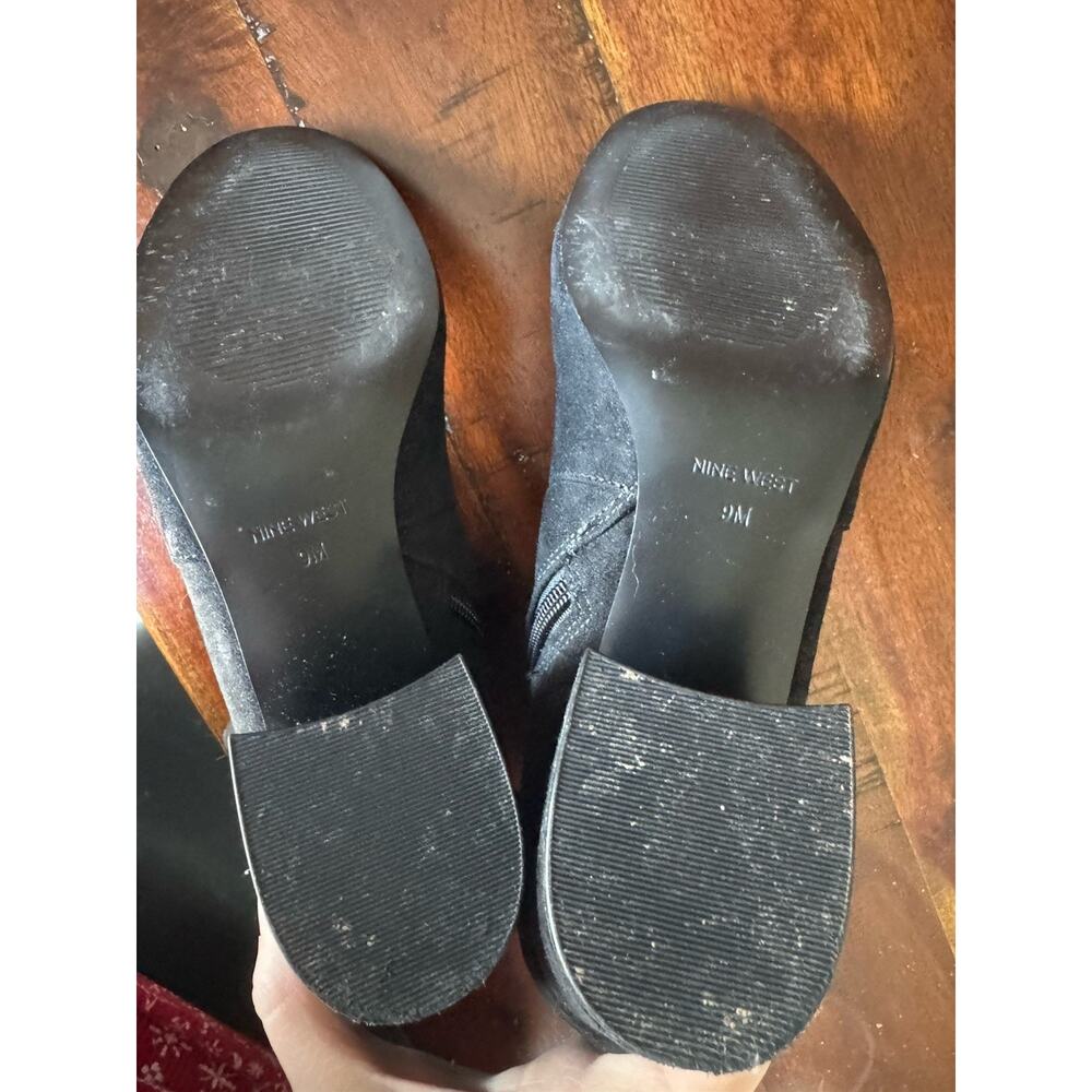 Nine West Charcoal Suede Ankle Booties - Picture 7 of 8